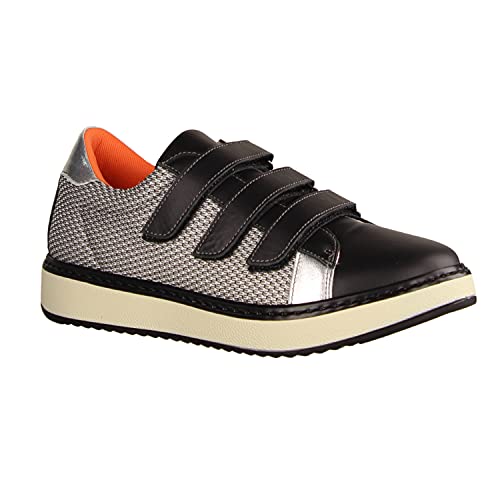 LIROMED 920 Schwarz/Weiss - Slipper mit Loser Einlage - Damenschuhe Bequeme Ballerina/Slipper, Schwarz, Leder/Textil (Stretch), Gr. 37 EU von LIROMED