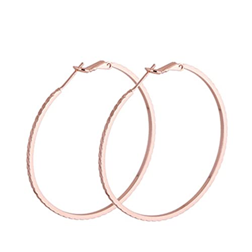 Lirzxin 18 Karat Rotgold Ohrringe Damen 750 Echtgold, Damen Creolen 50mm Kreisstreifen Ohrringe Geburtstag für Braut Rosegold Lirzxin 18 Karat Rotgold Ohrringe Damen 750 Echtgold, Damen Creolen 50mm Kreisstreifen Ohrringe Geburtstag für Braut Rosegold von Lirzxin