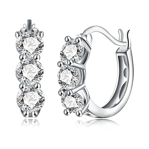 Lirzxin 9 Karat Weißgold Ohrringe 375, Creolen Damen Elegant Kreis mit Rund Erstellter Diamant Weiß Ohrringe Geburtstag für Braut Weißgold Lirzxin 9 Karat Weißgold Ohrringe 375, Creolen Damen Elegant Kreis mit Rund Erstellter Diamant Weiß Ohrringe Geburtstag für Braut Weißgold von Lirzxin
