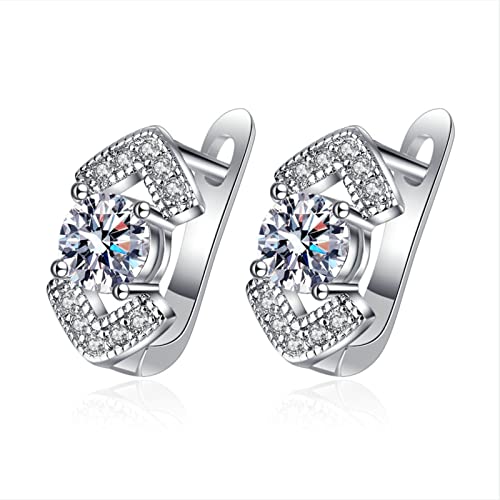 Lirzxin Creolen 375 Weißgold, Elegante Ohrringe Damen V Form Design mit Rund Moissanit Geburtstag Ohrringe für Frauen Weißgold Lirzxin Creolen 375 Weißgold, Elegante Ohrringe Damen V Form Design mit Rund Moissanit Geburtstag Ohrringe für Frauen Weißgold von Lirzxin