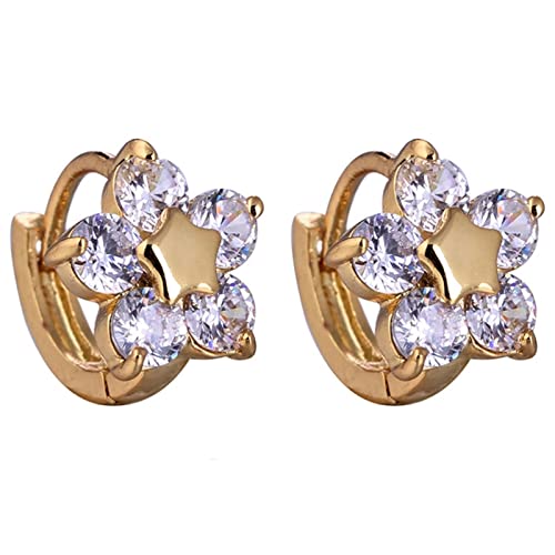 Lirzxin Creolen Echtgold 750, Ohrringe Damen Stern Blume mit Rund Moissanit Hochzeit Ohrringe für Braut Gelbgold Lirzxin Creolen Echtgold 750, Ohrringe Damen Stern Blume mit Rund Moissanit Hochzeit Ohrringe für Braut Gelbgold von Lirzxin