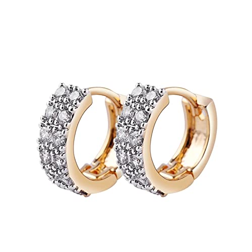 Lirzxin Creolen Gold 585 Echtgold, Damen Ohrringe Kreis mit Doppelreihe Rund Moissanit Ohrringe Geburtstag für Braut Gelbgold Lirzxin Creolen Gold 585 Echtgold, Damen Ohrringe Kreis mit Doppelreihe Rund Moissanit Ohrringe Geburtstag für Braut Gelbgold von Lirzxin