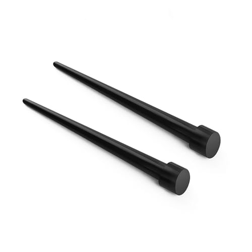 Lirzxin Ear Tunnel Flesh 4mm, 2 Stück Acryl Plug Herren Damen Single Flared Massiv Geometrisch Ohrring Plug Dehnstab 4mm Schwarz von Lirzxin