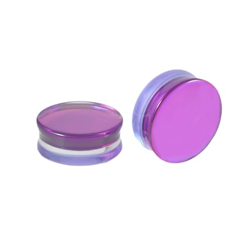 Lirzxin Ear Tunnel Ohrringe 14mm, 2 Stück Ohr Tunnel Plug Glas Herren Damen Halbtransparent Massiv Rund Double Flared Ohrring Plug 14mm Lila Lirzxin Ear Tunnel Ohrringe 14mm, 2 Stück Ohr Tunnel Plug Glas Herren Damen Halbtransparent Massiv Rund Double Flared Ohrring Plug 14mm Lila von Lirzxin