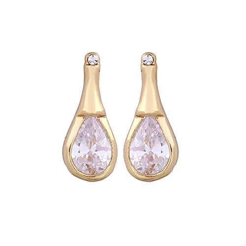 Lirzxin Gold Ohrstecker 585 Echtgold, Damen Ohrringe Flasche mit Wassertropfen Weiß Moissanit Ohrringe Hochzeit für Frauen Gelbgold von Lirzxin