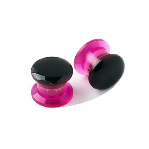 Lirzxin Ohr Plug Set Tunnel 3mm, 2 Stück Acryl Tunnel Damen Herren Schrauben Bicolor Rund Ohr Plug 3mm Rosa Lila Schwarz von Lirzxin