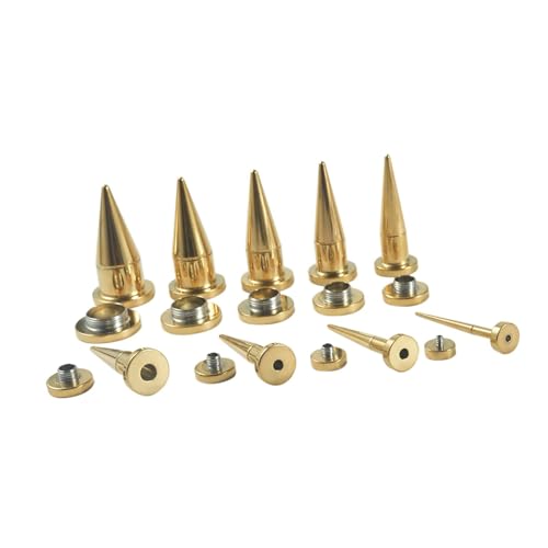 Lirzxin Ohr Plug Tunnel 2mm-10mm, 9 Stück Tunnel Ohr Edelstahl Damen Herren 2 In 1 Austauschbare Schrauben Geometrisch Form Single/Double Flared Ohrring Plug Dehnstab 2mm-10mm Gold von Lirzxin