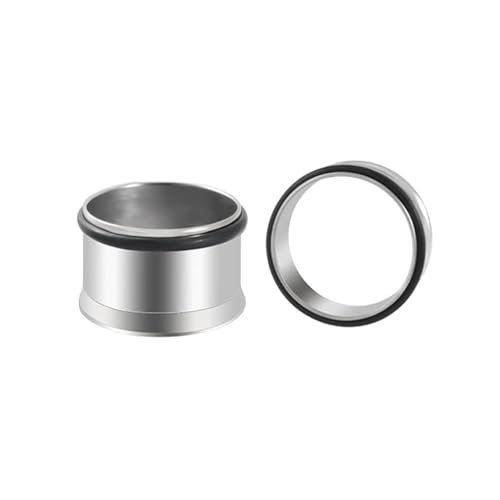 Lirzxin Ohr Plug Tunnel 5mm, 2 Stück Tunnel Edelstahl Set Damen Herren Single Flared Hohl Rund mit Silikon Ohrring Plug 5mm Silber von Lirzxin