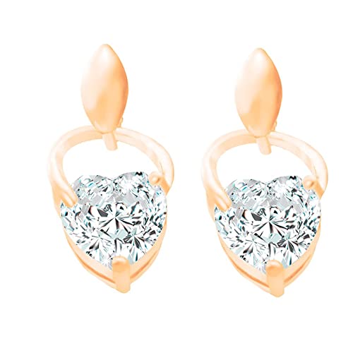 Lirzxin Ohrhänger Damen Gold 750, Elegante Ohrringe Damen Glänzend Herz Moissanit Ohrringe Hochzeit für Frauen Gelbgold von Lirzxin