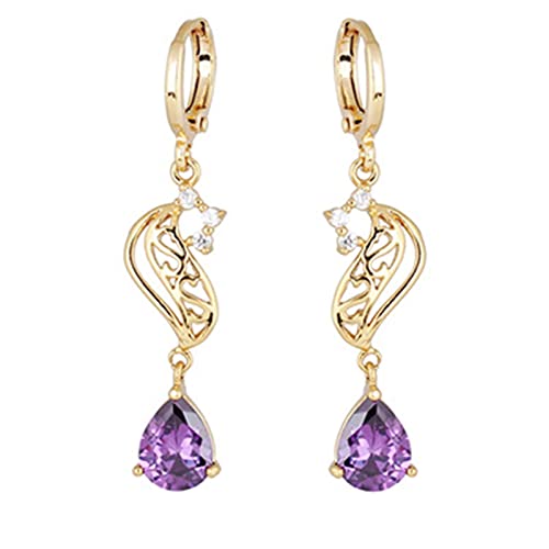 Lirzxin Ohrringe 585 Echtgold, Drop Ohrhänger Damen Creolen mit Hohl Tier Wassertropfen Amethyst Geburtstag Ohrringe für Frauen Gelbgold Lirzxin Ohrringe 585 Echtgold, Drop Ohrhänger Damen Creolen mit Hohl Tier Wassertropfen Amethyst Geburtstag Ohrringe für Frauen Gelbgold von Lirzxin