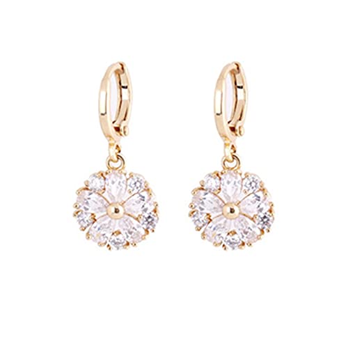 Lirzxin Ohrringe 750 Echtgold, Drop Ohrhänger Damen Creolen mit Hohl Blume Kreis und Moissanit Ohrringe Hochzeit für Frauen Gelbgold Lirzxin Ohrringe 750 Echtgold, Drop Ohrhänger Damen Creolen mit Hohl Blume Kreis und Moissanit Ohrringe Hochzeit für Frauen Gelbgold von Lirzxin