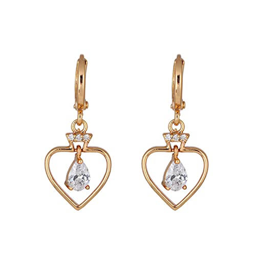 Lirzxin Ohrringe 750 Echtgold, Drop Ohrhänger Damen Creolen mit Hohl Herz und Wassertropfen Moissanit Geburtstag Ohrringe für Frauen Gelbgold Lirzxin Ohrringe 750 Echtgold, Drop Ohrhänger Damen Creolen mit Hohl Herz und Wassertropfen Moissanit Geburtstag Ohrringe für Frauen Gelbgold von Lirzxin