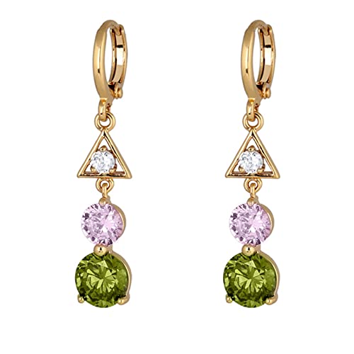 Lirzxin Ohrringe Damen Gold 585 Echtgold, Ohrhänger Damen Creolen mit Dreieck und Rund Rosa Kristall Peridot Geburtstag Ohrringe für Frauen Gelbgold Lirzxin Ohrringe Damen Gold 585 Echtgold, Ohrhänger Damen Creolen mit Dreieck und Rund Rosa Kristall Peridot Geburtstag Ohrringe für Frauen Gelbgold von Lirzxin