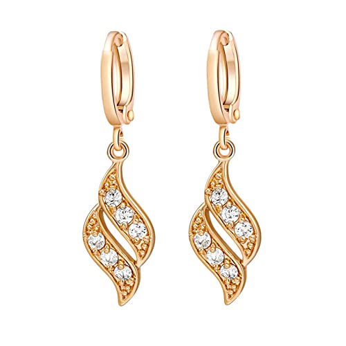 Lirzxin Ohrringe Damen Gold 750 Echtgold, Ohrhänger Damen Creolen mit Rund Moissanit Blatt Form Ohrringe Geburtstag für Braut Gelbgold Lirzxin Ohrringe Damen Gold 750 Echtgold, Ohrhänger Damen Creolen mit Rund Moissanit Blatt Form Ohrringe Geburtstag für Braut Gelbgold von Lirzxin