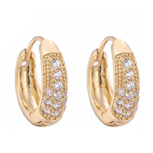 Lirzxin Ohrringe Gelbgold 585, Creolen Damen Vintage Kreis mit Rund Moissanit Hochzeit Ohrringe für Braut Gelbgold Lirzxin Ohrringe Gelbgold 585, Creolen Damen Vintage Kreis mit Rund Moissanit Hochzeit Ohrringe für Braut Gelbgold von Lirzxin