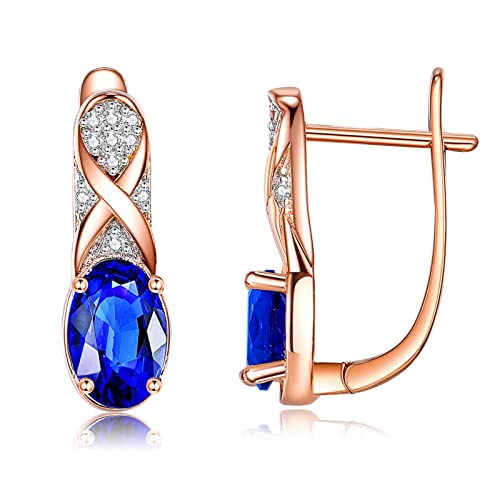 Lirzxin Ohrringe Rosegold 14 Karat 585, Creolen Damen Unendlichkeit mit Oval Erstellter Saphir und Erstellter Diamant Ohrringe Hochzeit für Frauen Rosegold Lirzxin Ohrringe Rosegold 14 Karat 585, Creolen Damen Unendlichkeit mit Oval Erstellter Saphir und Erstellter Diamant Ohrringe Hochzeit für Frauen Rosegold von Lirzxin