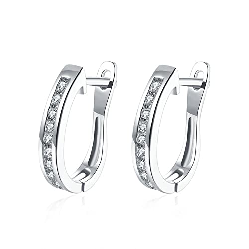 Lirzxin Ohrringe Weißgold 585 Echtgold, Creolen Damen U Form Kreis mit Rund Diamant Hochzeit Ohrringe für Braut Weißgold Lirzxin Ohrringe Weißgold 585 Echtgold, Creolen Damen U Form Kreis mit Rund Diamant Hochzeit Ohrringe für Braut Weißgold von Lirzxin