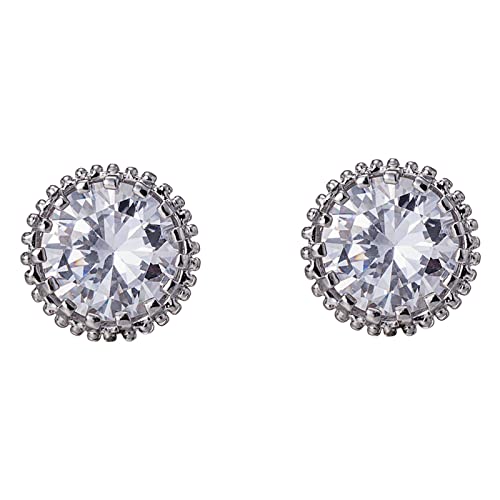 Lirzxin Ohrringe Weissgold Damen 585, Damen Ohrstecker Klassisch Weiß Moissanit In Rund Form Hochzeit Ohrringe für Braut Weißgold von Lirzxin