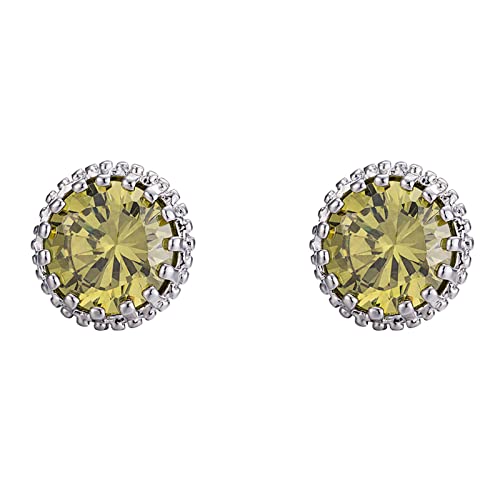 Lirzxin Ohrstecker Weissgold 375 Echtgold, Elegante Ohrringe Damen Klassisch Grün Peridot In Rund Form Hochzeit Ohrringe für Braut Weißgold von Lirzxin