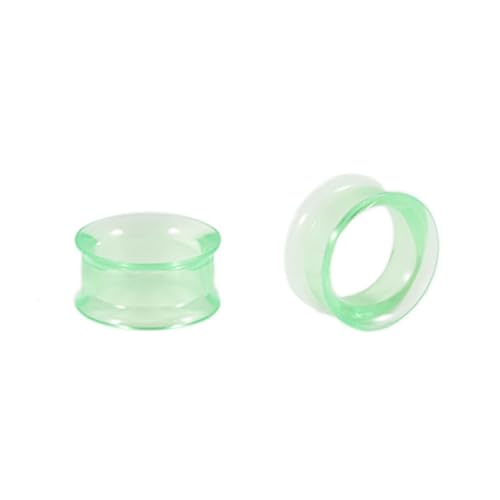 Lirzxin Piercing Tunnel Expander 8mm, 2 Stück Ohr Plug Tunnel Acryl Herren Damen Halbtransparenter Double Flared Hohl Rund Ohrring Plug 8mm Hellgrün von Lirzxin