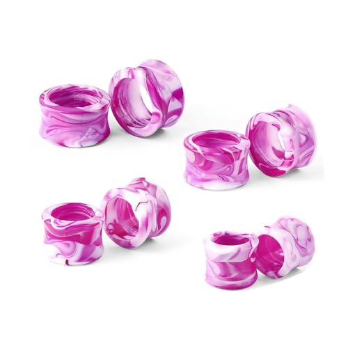 Lirzxin Plug Flesh Tunnel 14mm-20mm, 8 Stück Acryl Plug Damen Rund Hohl Aquarell Double Flared Ohr Tunnel 14mm-20mm Lila von Lirzxin