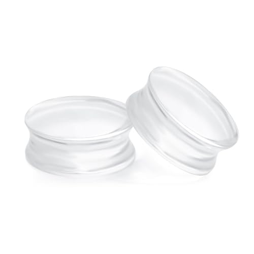 Lirzxin Plug Flesh Tunnel 16mm, 2 Stück Ohr Tunnel Acryl Herren Damen Double Flared Massiv Rund Ohr Plug 16mm Transparent von Lirzxin