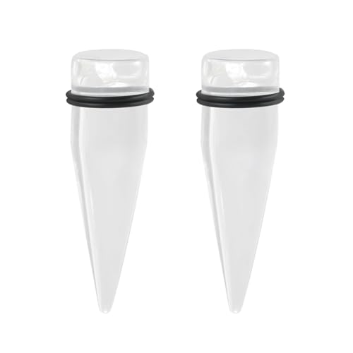 Lirzxin Tunnel Expander Ohrring 16mm, 2 Stück Acryl Plug Ohr Expander Set Damen Herren Single Flared Massiv Geometrisch Form Flesh Tunnel Dehnstab 16mm Transparent von Lirzxin