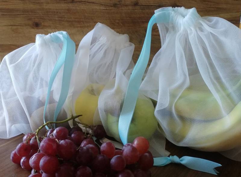 Wiederverwendbare Mesh Produce Kordelzugbeutel/3Er-Pack Set von LisDuJour