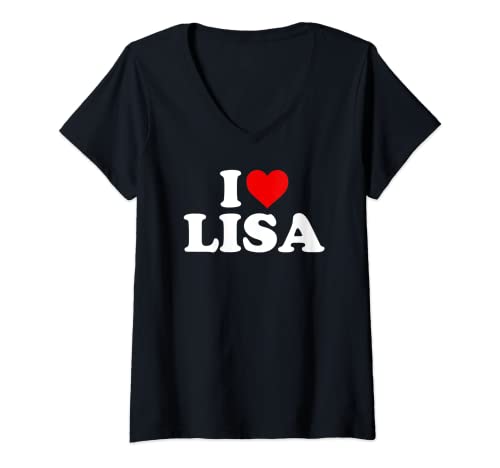 Damen I Love Lisa – Herz T-Shirt mit V-Ausschnitt Damen I Love Lisa – Herz T-Shirt mit V-Ausschnitt von Lisa Gifts