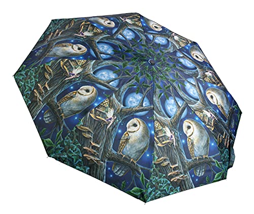 Fantasy Regenschirm mit Eule und Elfe - Fairy Tales, Motiv von Lisa Parker | Stockschirm, Taschen-Schirm, L 25 cm von Lisa Parker