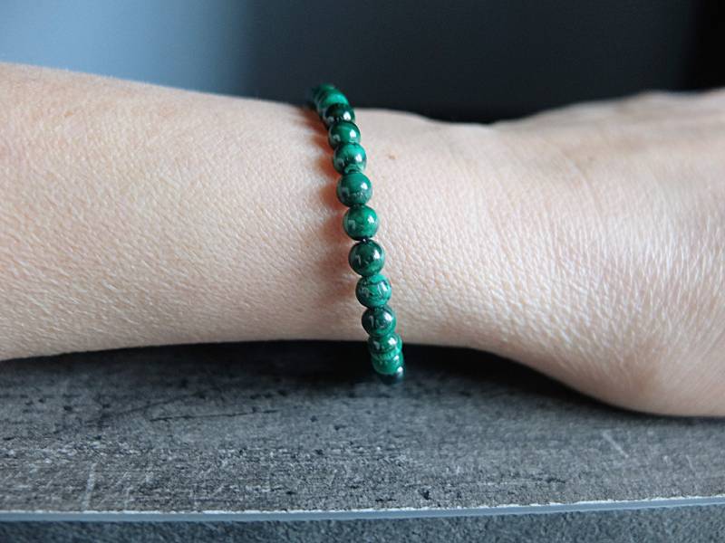 Armband Mit Malachitkugeln Montiert Armbandverschluss Grünen Steinen, Malachitarmband, Steine von LisaCreazioni