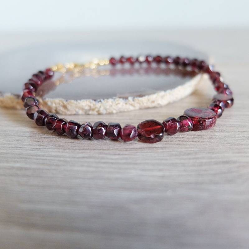 Armband Mit Natürlichen Granatscheiben Und -Scheiben von LisaCreazioni