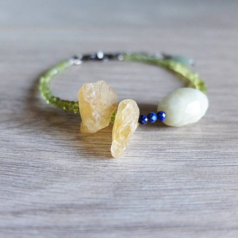 Armband Mit Peridot, Citrinquarz, Achat Und Lapis Armband Mit Peridot, Citrinquarz, Achat Und Lapis von LisaCreazioni