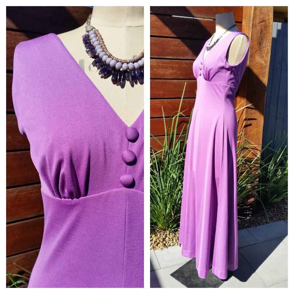 1970Er Vintage Studio 54 Disco Diva Lila Maxi Kleid Abendkleid - Avantgarde 1970Er Vintage Studio 54 Disco Diva Lila Maxi Kleid Abendkleid - Avantgarde von LisaGalvinDesign