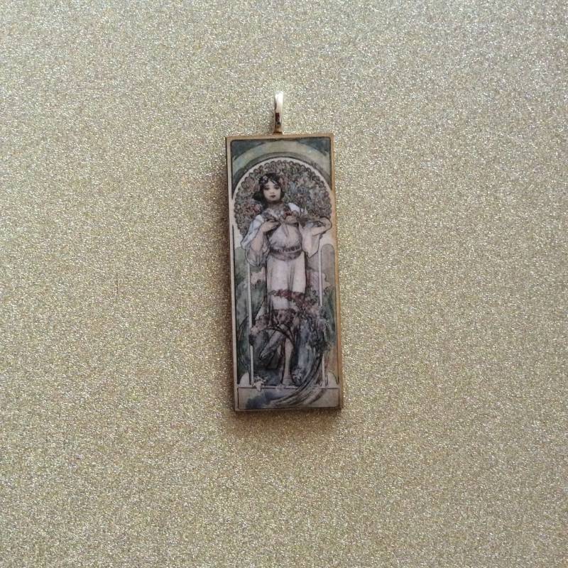 Alphonse Mucha Brosche Jugendstil Schmuckanhänger Brosche/Mucha Schmuck Anhänger/Feminin Anhänger/Art Nouveau von LisaJanesGifts