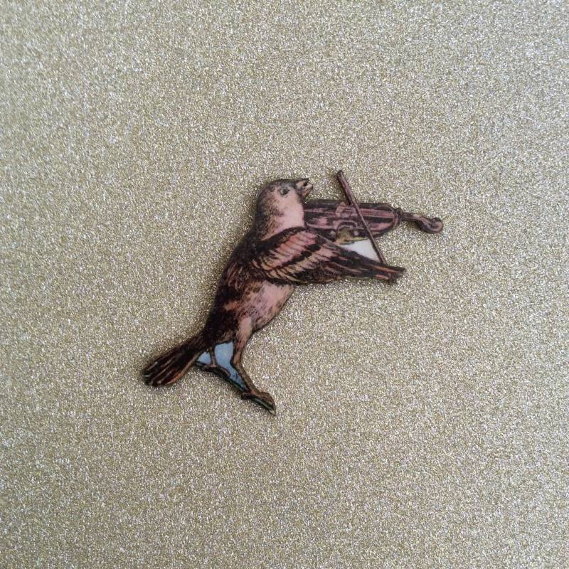 Skurrile Vogel Und Geige Brosche /Tier Instrument /Kitsch /statement Skurrile Vogel Und Geige Brosche /Tier Instrument /Kitsch /statement von LisaJanesGifts