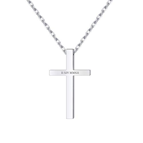 LisaKette Kreuz Kette,Kreuz Anhänger,Namenskette Silber/Gold/Rose,Kette Mit Name,Kette Mit Gravur,Personalisierte Kette,Personalisierter Schmuck,Schmuck Damen,Weihnachtsgeschenk von LisaKette