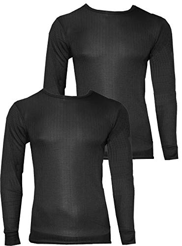 LisaModa Herren Winter Thermo Unterhemd 2er Pack Langarm (XL, Schwarz) von LisaModa