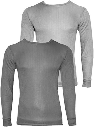 LisaModa Herren Winter Thermo Unterhemd 2er Pack Langarm Grau Größe XL von LisaModa