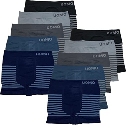 LisaModa 10er Pack Seamless Retroshorts Uomo Edition Mix (XL/XXL, Mehrfarbig Fineline) von LisaModa