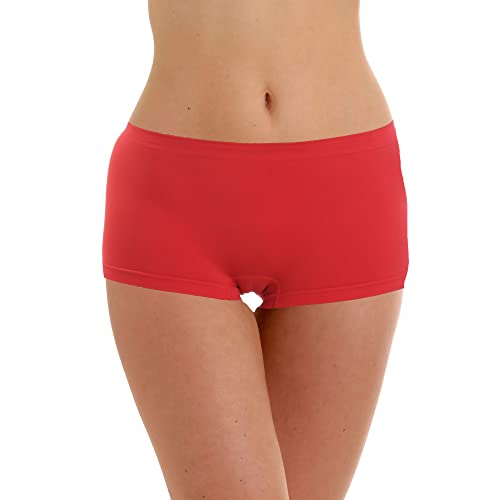 LisaModa 2er Pack Damen Hipster Hüftpanty Seamless Stretch (L-XL, Rot) von LisaModa