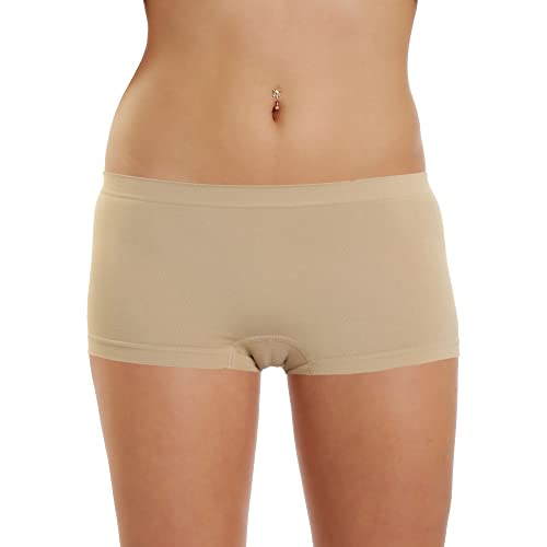 LisaModa 2er Pack Damen Hipster Hüftpanty Seamless Stretch (S-M, Beige) von LisaModa