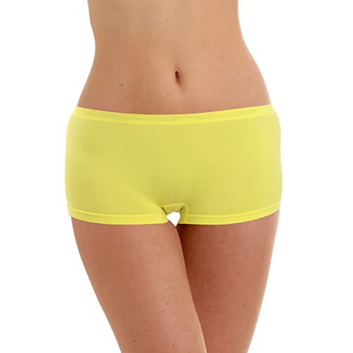 LisaModa 2er Pack Damen Hipster Hüftpanty Seamless Stretch (S-M, Gelb) von LisaModa