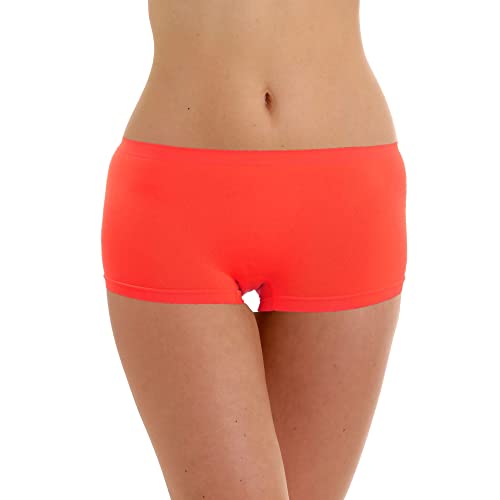 LisaModa 2er Pack Damen Hipster Hüftpanty Seamless Stretch (S-M, Orange) von LisaModa