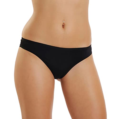 LisaModa Damen 6er Set Strings Stretch Baumwolle Tanga Schwarz L-XL von LisaModa