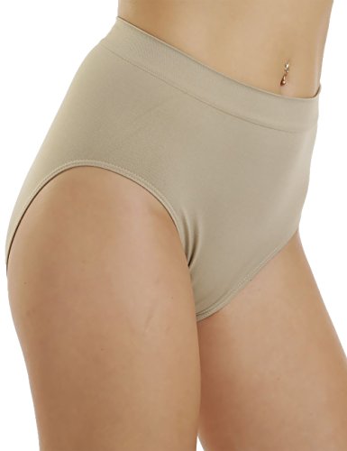 LisaModa Damen Taillenslips 6er Pack Seamless Beige M-L von LisaModa