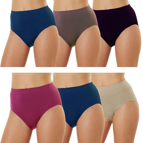 LisaModa Damen Taillenslips 6er Pack Seamless Stretch Uni Wintermix M-L von LisaModa