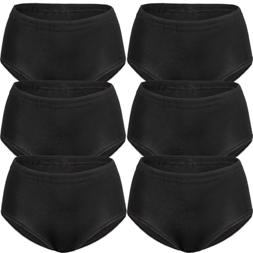 LisaModa Damen Taillenslips 6er Pack Stretch Baumwolle Slip 56/58 Schwarz von LisaModa