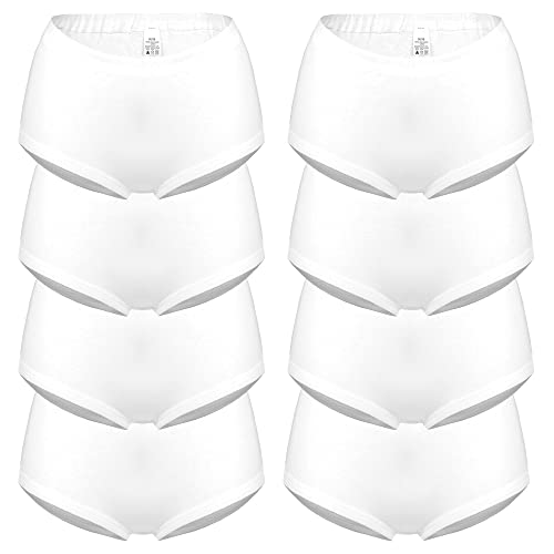 LisaModa Damen Taillenslips 8er Pack 100% Baumwolle Schlüpfer Ohne Seitennaht (52-54 Weiß) von LisaModa