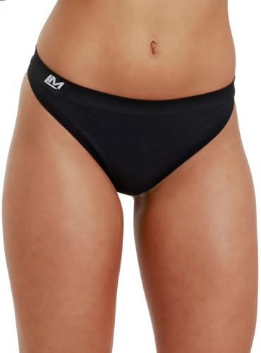 LisaModa Damen Thong String Tanga 5er Pack Seamless Microfaser LM5801 Blickdicht Seamless ohne seitliche Nähte L 44-46 Schwarz von LisaModa